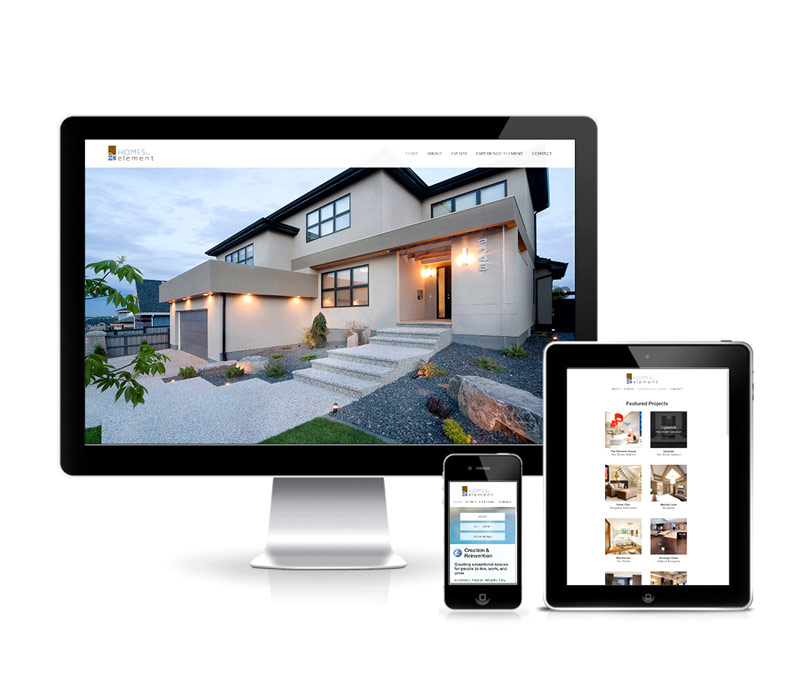 Homes by Element Responsive Company Website